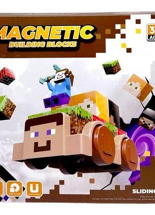 Магнітний конструктор "minecraft" машинки (стив)
