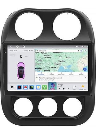 Штатная магнитола 10" lesko для jeep compass i рестайлинг 2010-2013 4/64 qled carplay 360 prime 1шт
