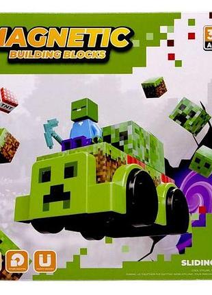 Магнітний конструктор "minecraft" машинки (кріпер)