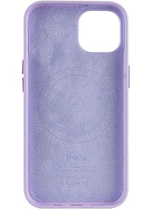 Кожаный чехол leather case (aa plus) with magsafe для apple iphone 14 (6.1") elegant purple 2