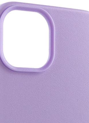 Кожаный чехол leather case (aa plus) with magsafe для apple iphone 14 (6.1") elegant purple 3