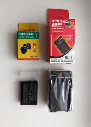 Комплект зарядное el14 mh-24 и аккумулятор en-el14 для nikon d5100, d5200, d5300, d5500