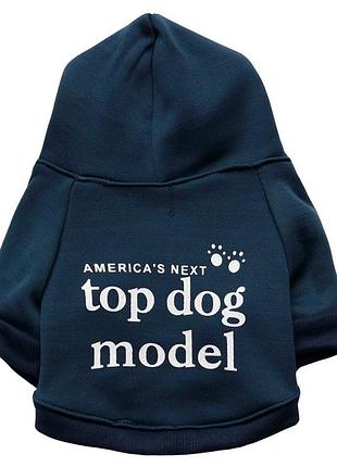 Толстовка для котов и кошек pet style "top model" темно-синяя s