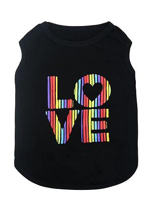Майка для котов и кошек pet style "love" черная xl