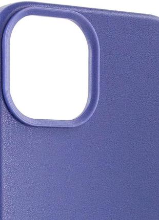 Кожаный чехол leather case (aa plus) with magsafe для apple iphone 14 (6.1") wisteria 3