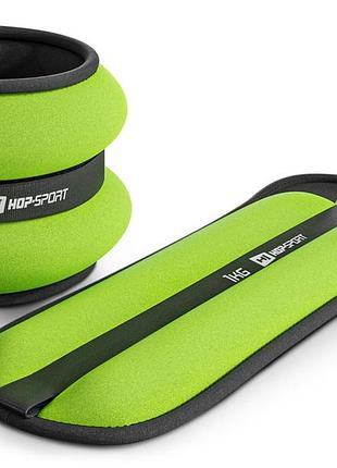 Обважнювачі для ніг та рук hop-sport hs-s002wb 2х1кг зелені
