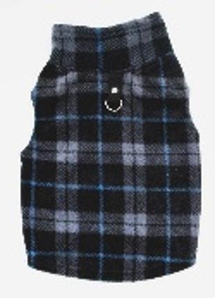 Жилетка для котів з кільцем pet style "клітинка" чорна 2xl