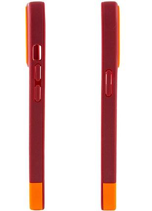 Чехол tpu+pc bichromatic для apple iphone 11 pro max (6.5") brown burgundy / orange 3