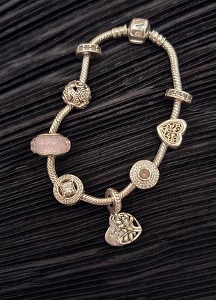 Сет pandora «family heritage» (оригинал, золото 14k + серебро браслет
