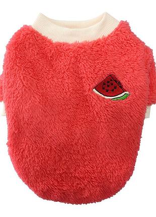 Махровий светр для котів pet style "кавун" червоний 2xl