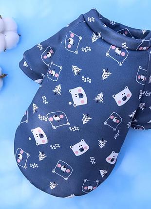 Пуловер для котов и кошек pet style "медведи" синий xl