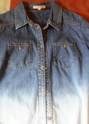 Градієнт джинсова сорочка tom tailor