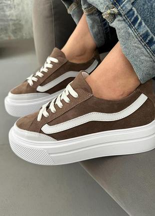 Замшеві кеди капучино vans