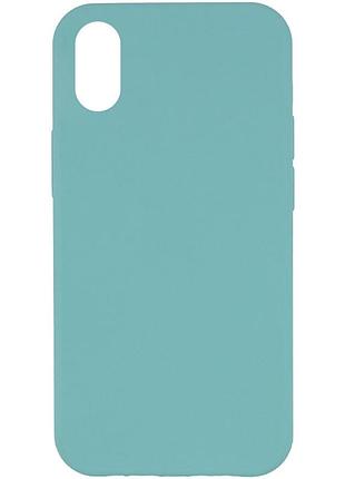 Чехол silicone case full protective (aa) no logo для apple iphone x / xs (5.8") бирюзовый / marine green