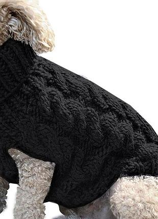 Вязаный свитер для котов и кошек pet style "косичка" черный m