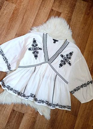 Блуза блузка вышивка вышиванка коттон l/xl/xxl(16)