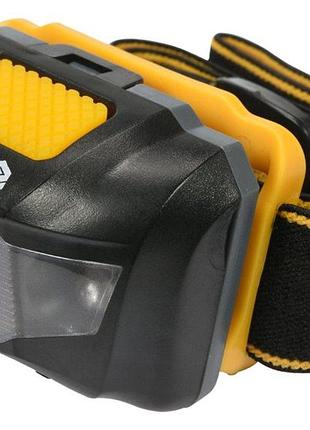 Ліхтар на чоло світлодіодний vorel; 2 режими (1+2 led), 1 вт, 100 lm, живл/- 3 ааа батарейки [12/48]