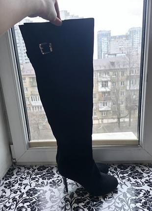 Ботфорды натуральный замш