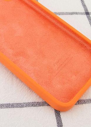 Чехол silicone case square full camera protective (aa) nologo для apple iphone 6/6s (4.7") мятный / mint помаранчевий / papaya 3