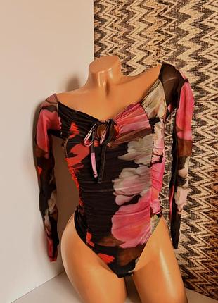 Жіноче боді від asos в квітковий принт