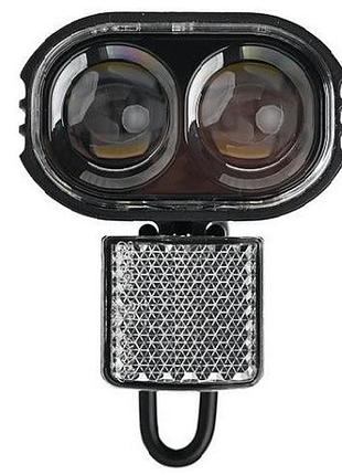Передня фара prox xc-2327 електровелосипеда 2xled 50lux, чорна (a-o-b-p-0526)