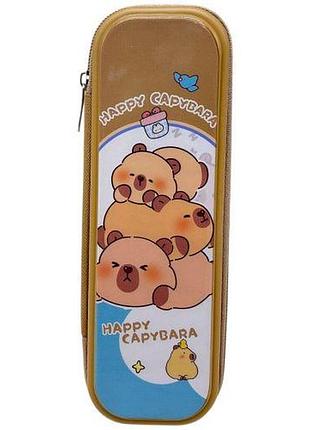 Пенал с держателем капибара уп.pvc (коричневый)