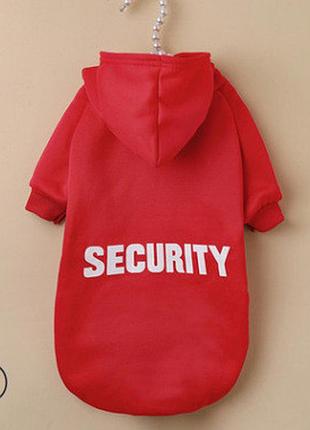 Худи длинное для котов и кошек pet style "security" красное s