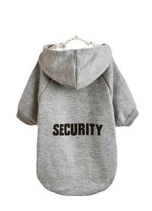Худи длинное для котов и кошек pet style "security" серое l