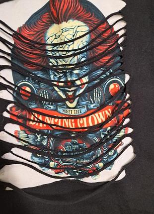 Кастомна хоррор-футболка «pennywise» (hand-slashed) fruit of the loom l/xl