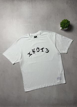 Футболка біла чоловіча edwin big logo оригінал baggy rap skate japanese supreme
