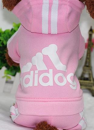 Спортивний костюм для котів pet style "adidog" рожевий s