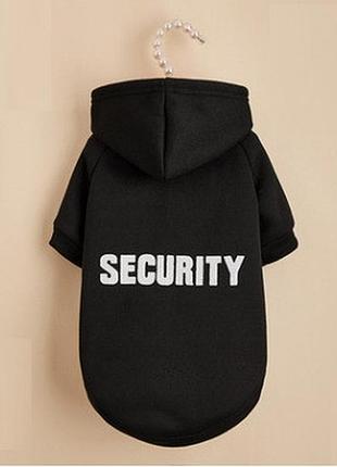 Худи длинное для котов и кошек pet style "security" черное 2xl