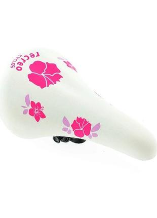 Сідло дитяче jet selle квіти, біло-рожеве (25bf-a2)