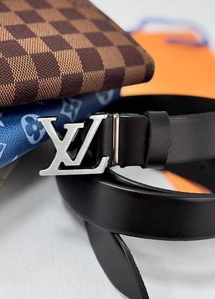 Женский кожаный ремень lv, лв grey (3 cм) (7111)