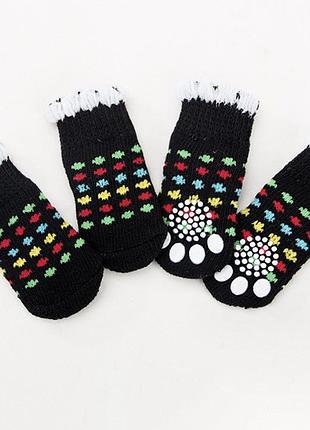 Носки для котов и кошек pet style "горошек" черные 4