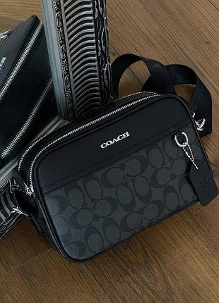 Мужская брендовая сумка на плечо coach (1376-1)