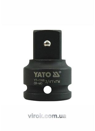 Переходник ударный yato : квадрат 3/4" - квадрат 1", l= 63 мм [12/48]