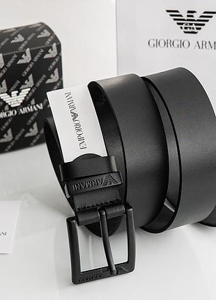 Мужской брендовый ремень из натуральной кожи armani (329) черный