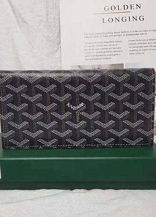 Мужское вертикальное портмоне goyard (091) lux black