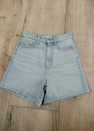 Шорты женские джинсовые zara прямые eur 32 / ausa 0 голубые