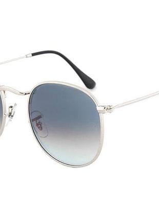 Солнцезащитные брендовые мужские очки ray ban round 3447 003/32 lux