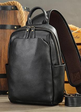 Чоловіча сумка на груди (слінг), бананка leather collection (9920)