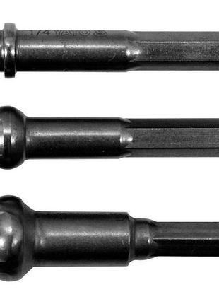 Держатели-адаптеры торцевых головок yato : hex 1/4" - 1/4", 3/8", 1/2", 3 шт.[20/100]
