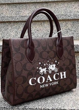 Жіноча коричнева сумка coach (6612)