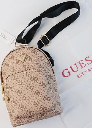 Женская сумка "бананка", слинг на пояс и на грудь guess (7519) коричневая
