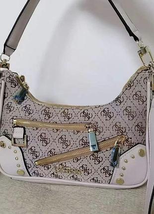 Женская компактная сумка на плечо guess (812820) бежевая
