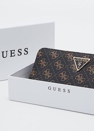 Брендовый удобный кошелек guess (7596) коричневый