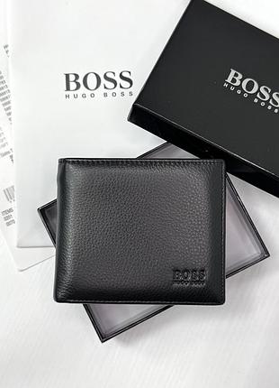 Мужской брендовый кожаный зажим для купюр на магните boss (6607)