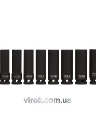 Набор головок торцевых ударных 6-гр. yato : глубокие, квадрат 1/2", м=10-24 мм, l=78 мм, 11 шт. [10]