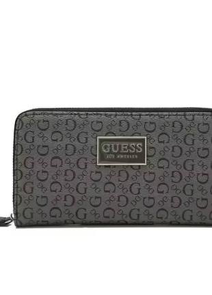Женский брендовый кошелек на молнии guess (7597) серый